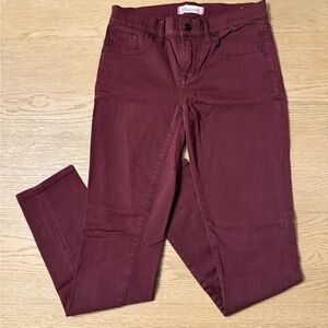 Madewell Maroon Skinny Skinny Jeans with Black Rivets, size 26